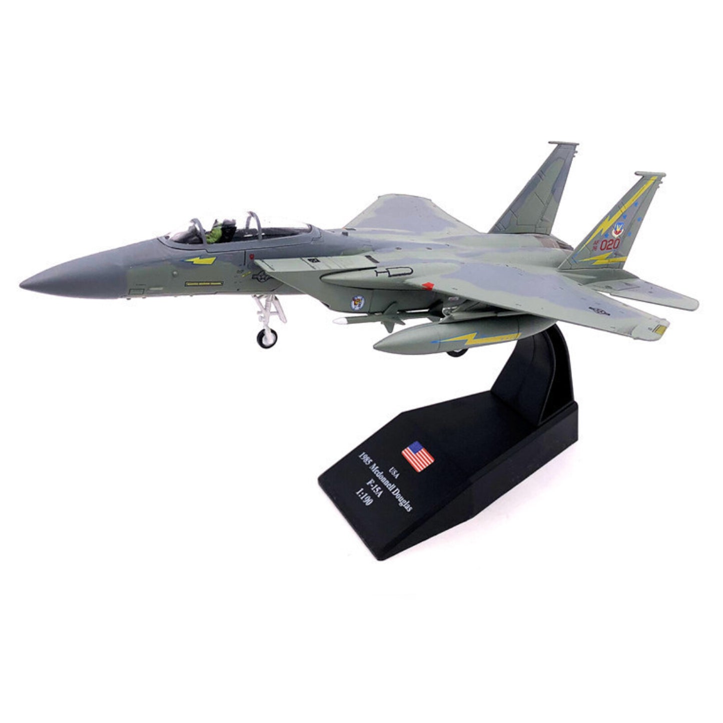 1/100 US F-15C Strike Eagle Military Aircraft Model MSIP II 173rd Jet Display b
