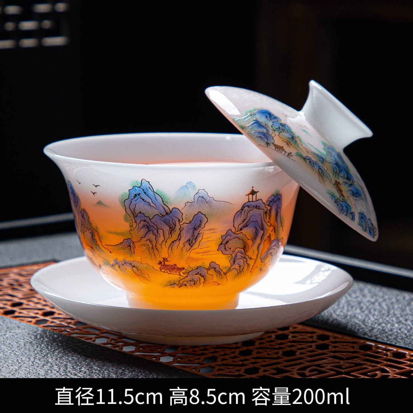 Ice Jade Porcelain Gaiwan Tea Bowl Dehua White Porcelain Tea Cup Tea Set
