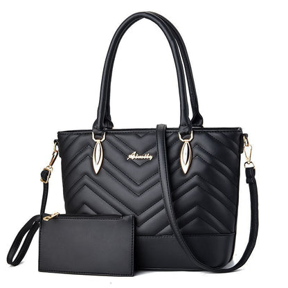 2PCS/Set Elegant Women Lady Leather Handbag Purse Shoulder Satchel Messenger Bag