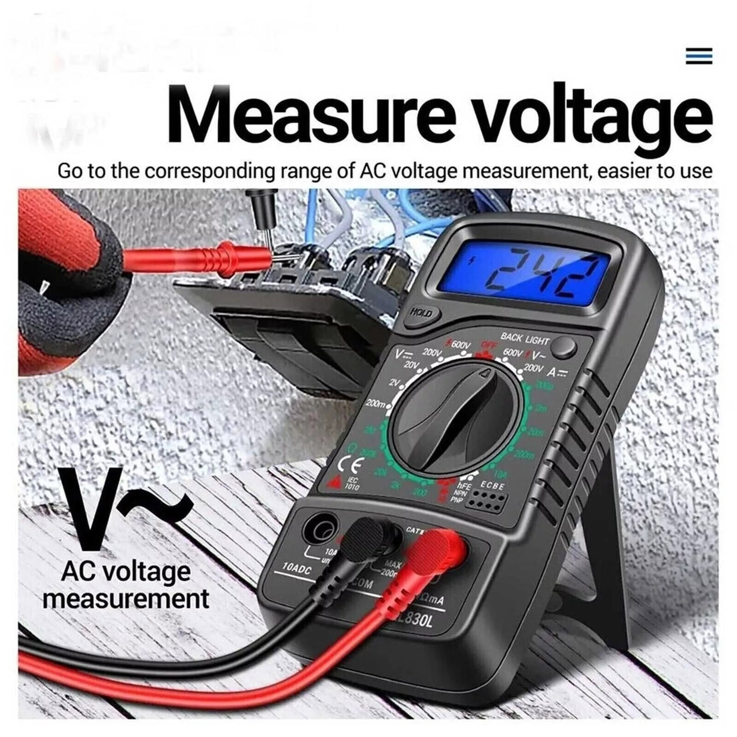 Multi-functional Digital Multimeter Voltmeter Ammeter Ohmmeter Volt AC DC Tester