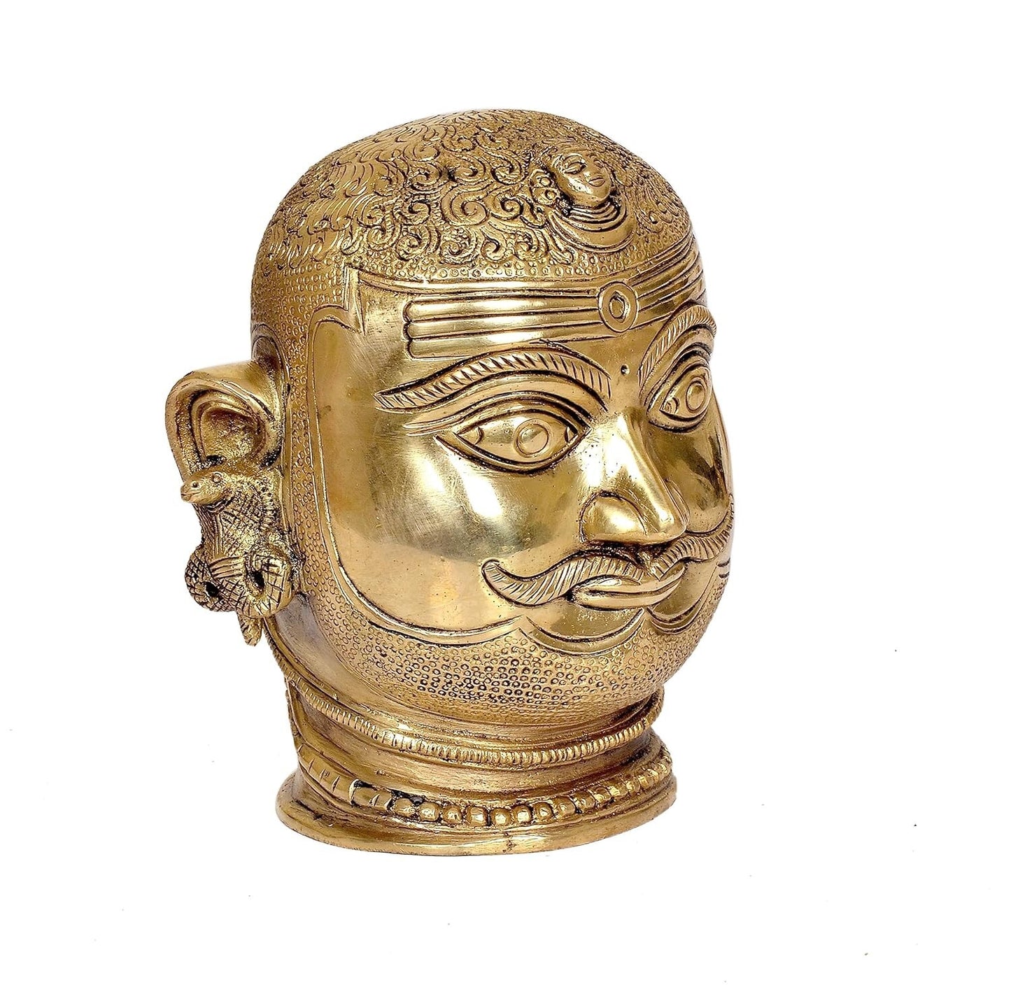 Hindu God Lord Brass Shiva Shiv Head Statue Idol for Home Decor Temple Figurine