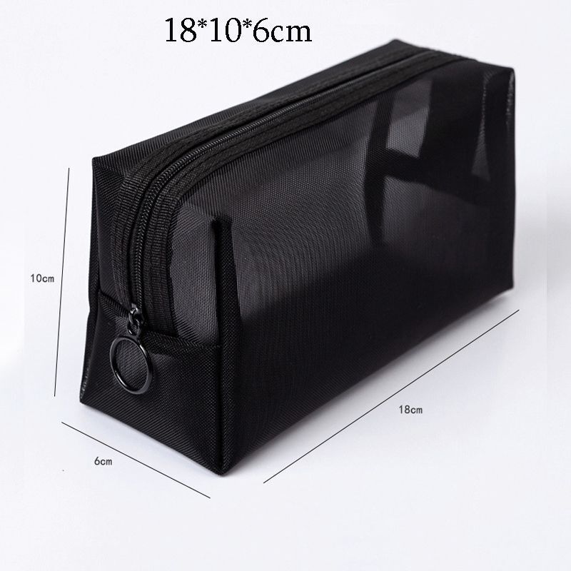 Mesh Transparent Makeup Bag Travel Cosmetic Bag Organizer Case Wash Toiletry Bag