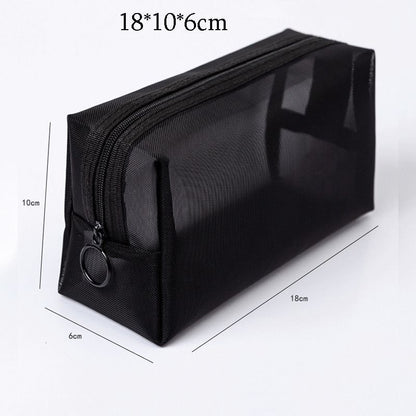 Mesh Transparent Makeup Bag Travel Cosmetic Bag Organizer Case Wash Toiletry Bag