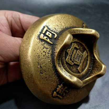 Eight-Treasure Copper Oil Lamp Holder Buddha Lamp Household Retro Buddha Hall