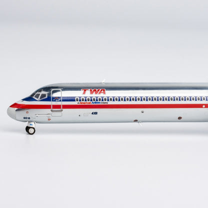 1:400 NGmodels TWA McDonnell Douglas MD-83 Passenger Airplane Diecast Model