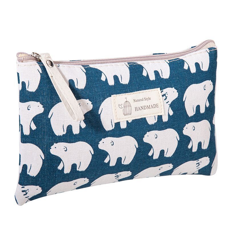 Canvas Makeup Bags Multicolor Pattern Cosmetic Travel Organizer Pouch 21*13*1 CM