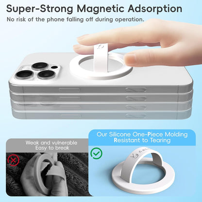 Magnetic Silicone Ring Grip Phone Holder, Strong Magnetic Attraction, Comfy and