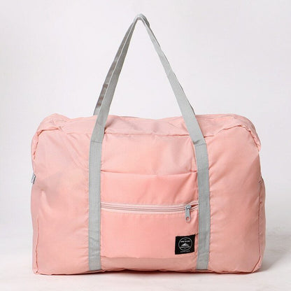 Nylon Foldable Travel Bags Large Capacity Solid Color Luggage Handbags Men Women