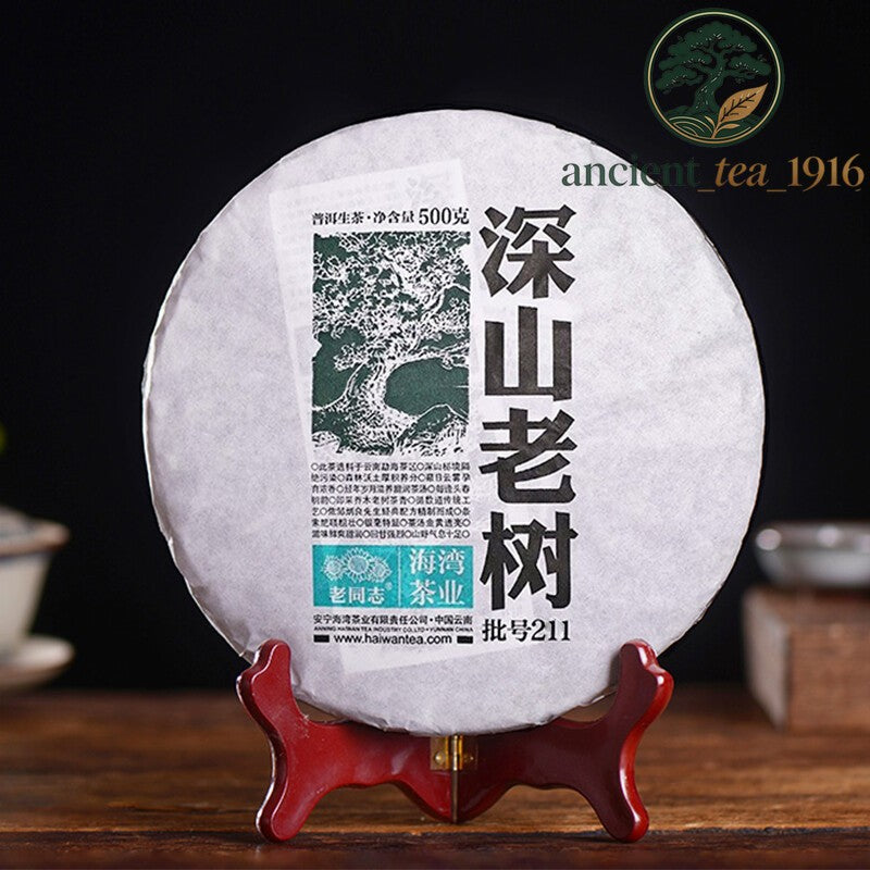 500g Haiwan Remote Mountain Old Tree Puer Tea Cake 2021 Raw Pu-erh Batch 211