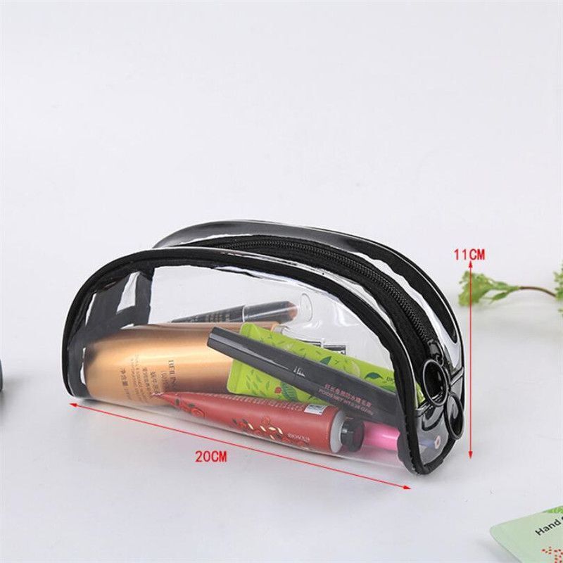 1pc Traveling PVC Cosmetic Bags Transparent Clear Makeup Bags Tote Handbags Case