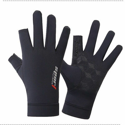 Driving Gloves Golf Silk Riding Two-Finger Fishing Non-Slip Fitness High-Elastic