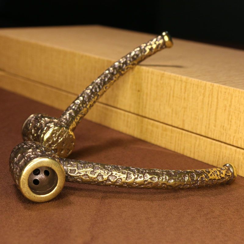 Antique Brass Pipe Horse Success Design Vintage Tobacco Pipe 110mm