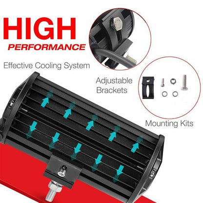 LED Light Bars 7 Inch 120W Combo Spot Flood Beam 4x4 Spot 12V 24V 4WD Headlight