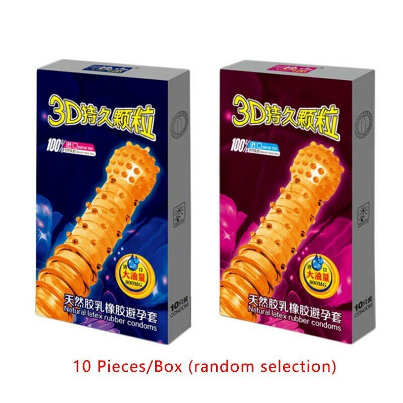 Latex Condoms For Men 3D/5D Spike Dotted Ribbed G-Spot Contraceptive Condoms