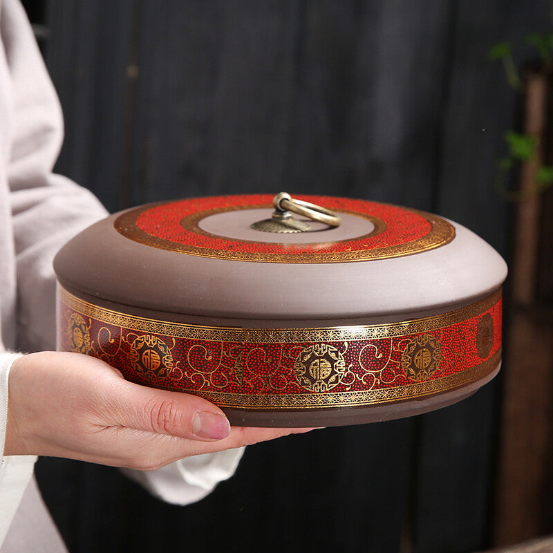 Purple Clay Tea Pot Ceramic Seal Storage Tea Pot Tea Box Tea Storage Box