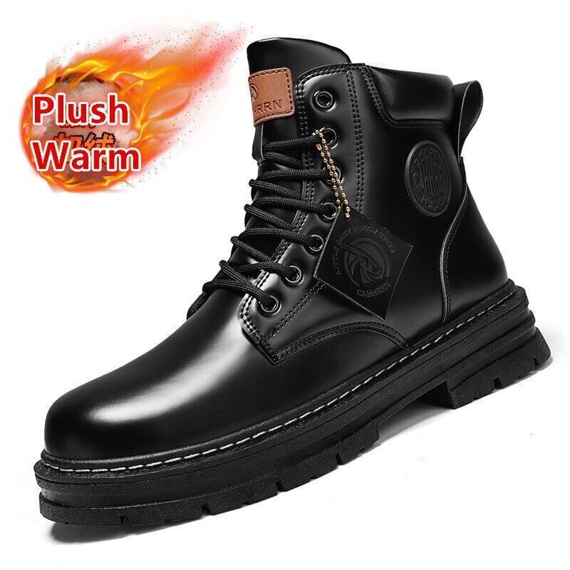 Boots Men Leather Snow Boots Man Shoes Outdoor Ankle Boots Men's Sneakers