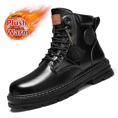 Boots Men Leather Snow Boots Man Shoes Outdoor Ankle Boots Men's Sneakers