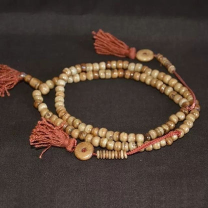 Tibetan Natural 108 Bead Bracelet Handcrafted Polished Buddhist Beads Hand Beads