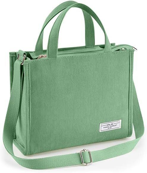 KALIDI Tote Bag for Women Corduroy Crossbody Bag Casual Zipper Tote Fashion Shou