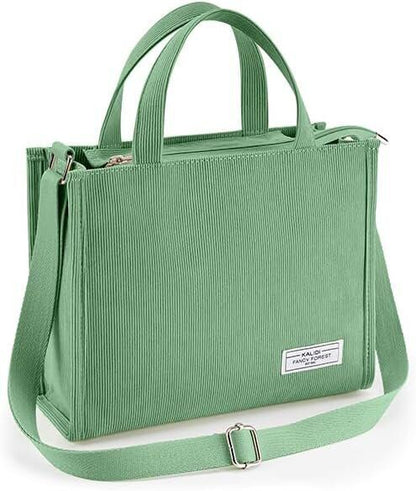 KALIDI Tote Bag for Women Corduroy Crossbody Bag Casual Zipper Tote Fashion Shou