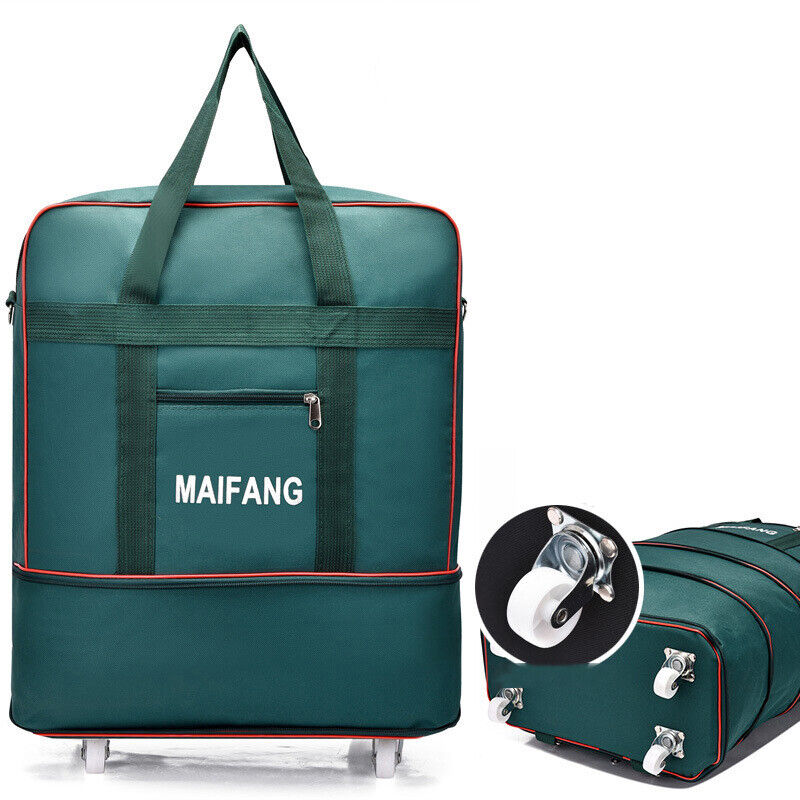 Large Capacity Foldable Luggage Trolley Bags Oxford Expendable Wheel Travel Bags
