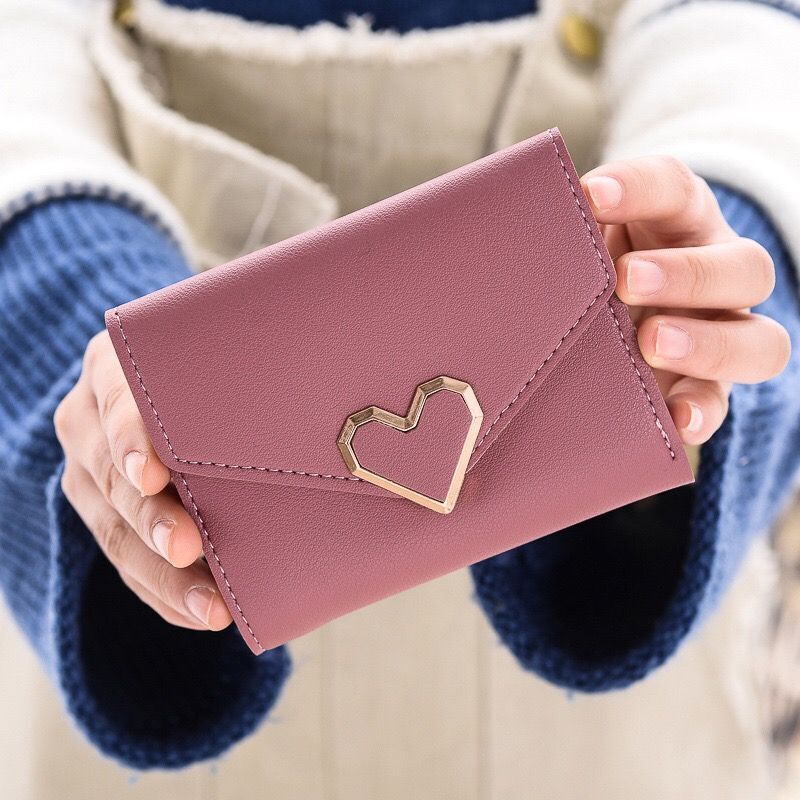 Short Wallets Synthetic Leather Purse Card Holder Wallet Small Zipper Coin Bags