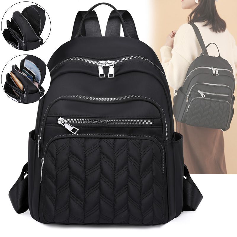 Oxford Backpack Waterproof School Bag Travel Multiple Pockets 27*13*34 CM Purple