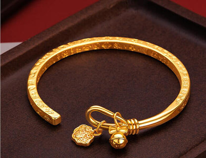 New Bell Ruyi 22K 23K 24K Gilding Yellow Gold Plated Bracele