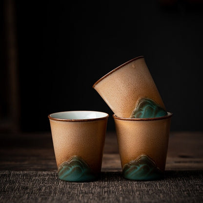 2pcs/lot Porcelain Cup 45ml Ceramic Master Chinese Kungfu Tea Cup Crude Pottery