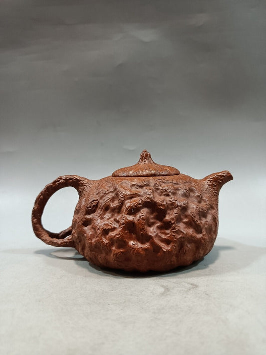 270cc 5.9" Chinese Old Yixing Clay Teapot Handmade Walnut Pot Purple Sand Teapot