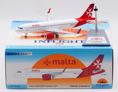 1:200 InFlight Malta A320NEO 9H-NEG Passenger Airplane Diecast Aircraft Model