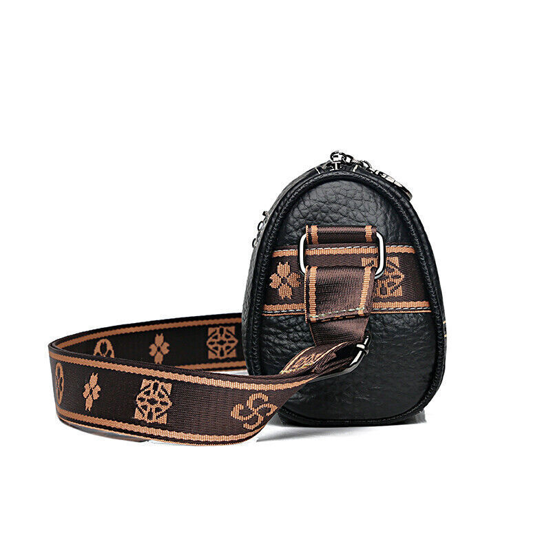 Genuine Leather Small Crossbody Bag Women's Zipper Shoulder Soft Plaid Purses