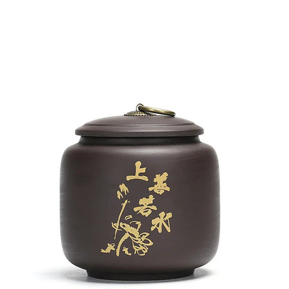 Chinese Purple Clay Tea Jar Oolong Tieguanyin Containers Sealed Coffee Tea Pot
