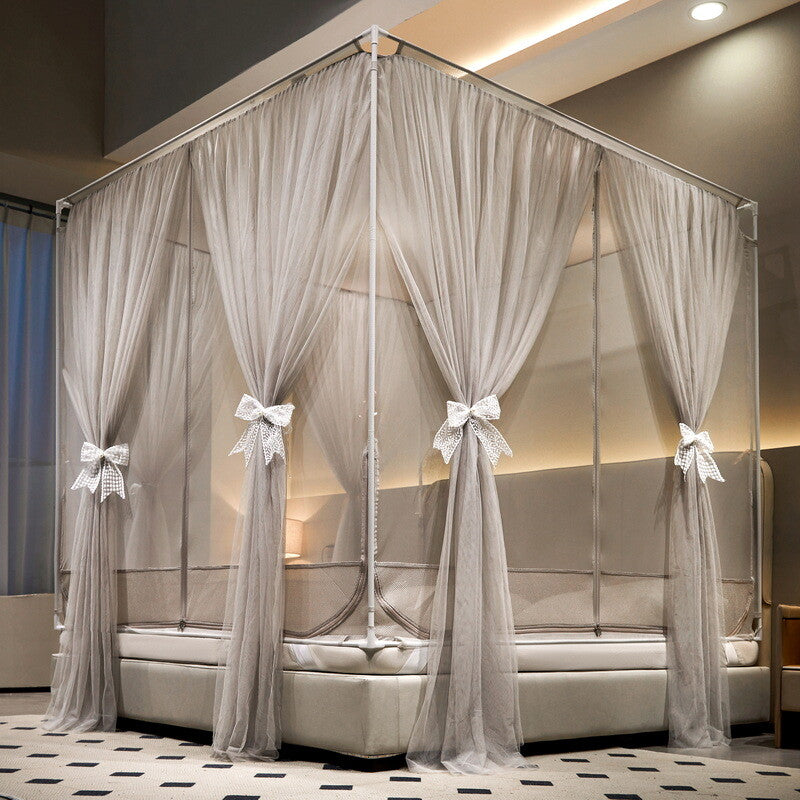 Mosquito Net Double Layers Bed Netting With Zipper Tubes Summer Curtain For Bed