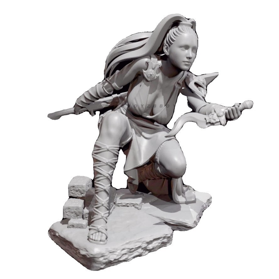 H/65mm resin figure model Fantasy female martial arts 3D printing Unassembled