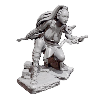 H/65mm resin figure model Fantasy female martial arts 3D printing Unassembled