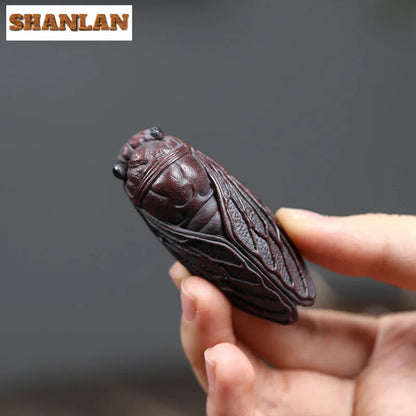 Cicada Yixing Purple Clay Tea Pet Golden Cicada Tea Figurine Tea Play Ornaments