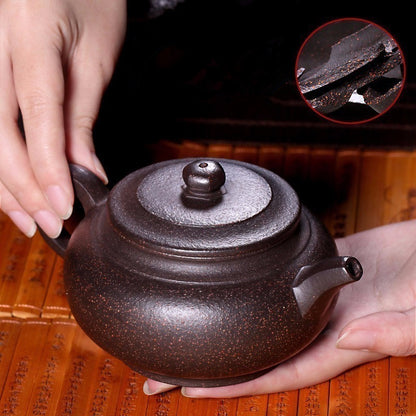 Master Handmade Tea Pot With Matching 4 Tea Cups Pure Zisha Yixing Pot Marked