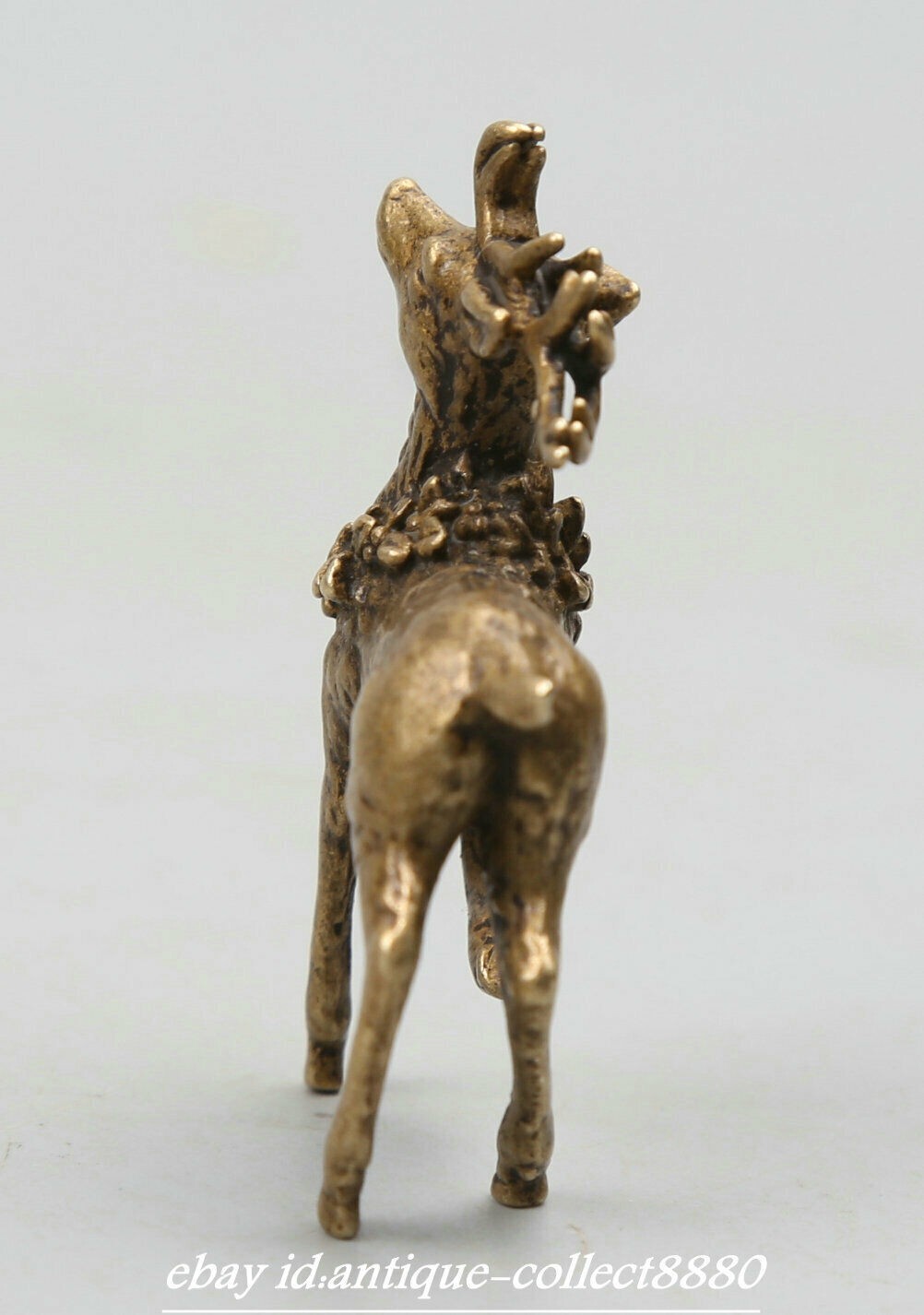 Curio Chinese Bronze Animal Lovable Deer Small Statue Statuary Tea Pet