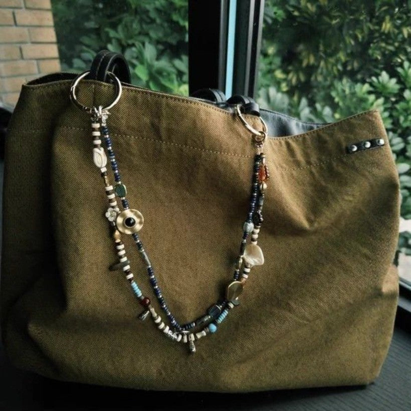 Vintage Beaded Bag Charm Retro Niche High-End Purse Chain Pants Chain