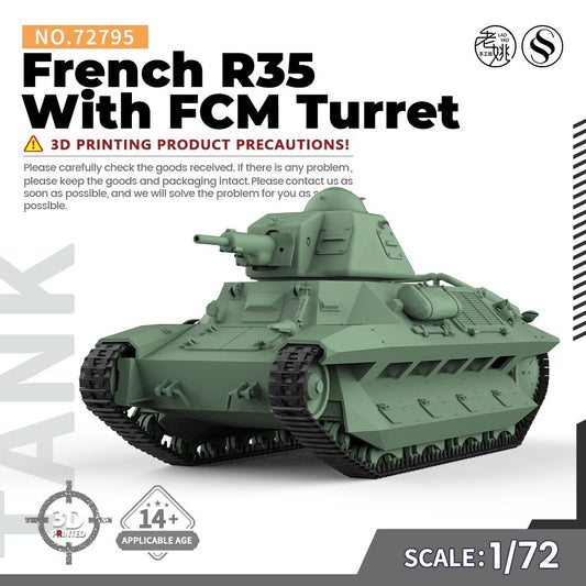 SSMODEL SS72795 1/72 Military Model Kit French R35 With FCM Turret Light Tank