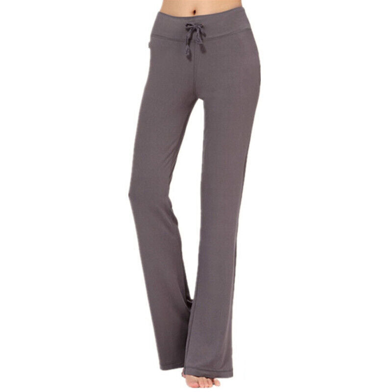Women Casual Flared Trousers Long Pants Baggy Elastic Yoga Dance Sports Pants