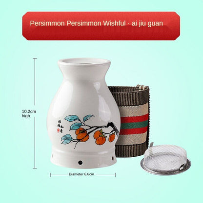 Ceramic Portable Moxibustion Pot Anti Scalding Moxa Box Wormwood Roll Tool 艾灸艾条
