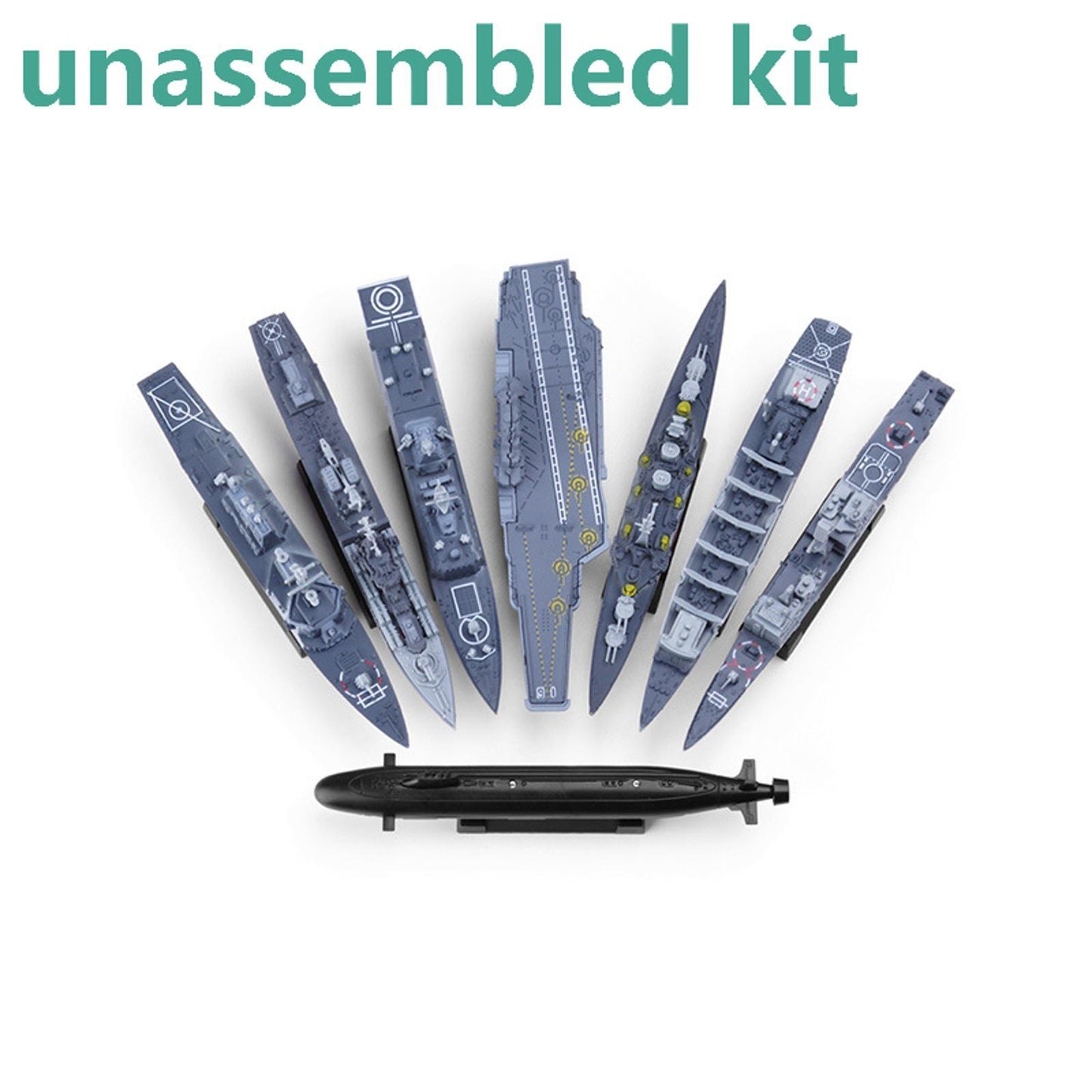 8x 4D Aircraft Carrier Cruiser Frigate Submarine Battleship Model Unassembled b