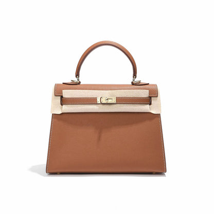 19/22/25/28 Real Leather Small Flap Briefcase Tote Clutch Shoulder Bag Crossbody