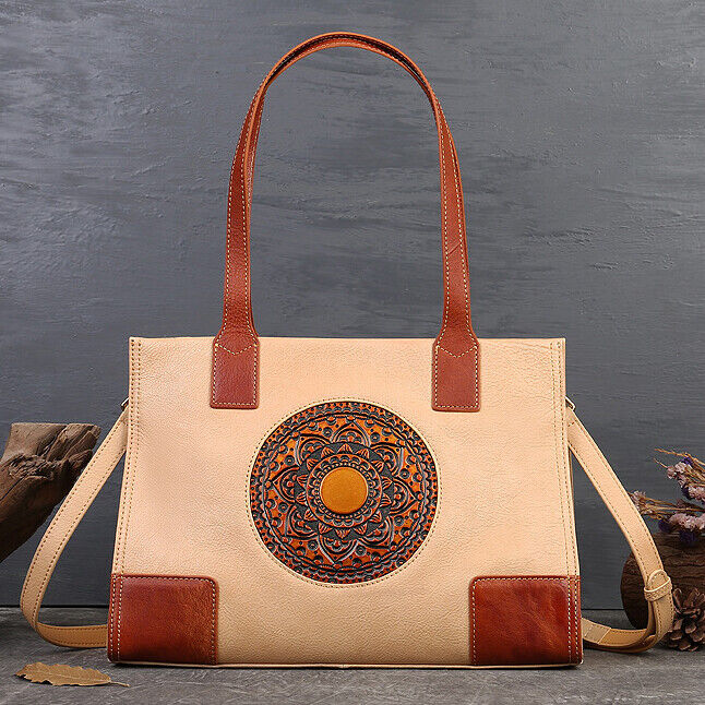 Luxury Women's Bag, Retro Top Cow Leather Tote Bag, Sling Shoulder Bag Hobo