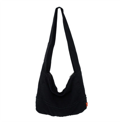 Women Canvas Shoulder Bag Unisex Student School Bag Travel Shoulder Bag