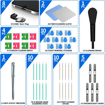 8 Pack USB C Dust Plugs,Anti-Lost USB Type C Plug Cover,Charging Port Dust Cover