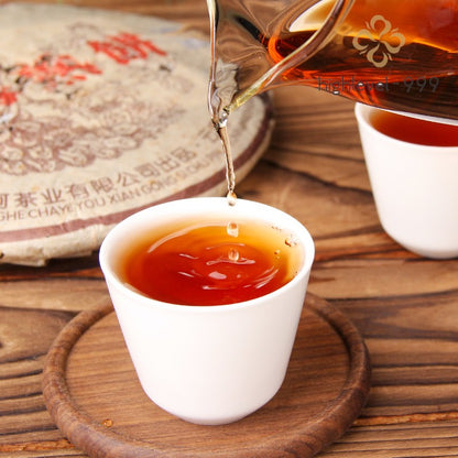 357g 2012 Yunnan Pu'er Tea Cake Ripe Pu erh Tea Cake Lang He Tea Aged