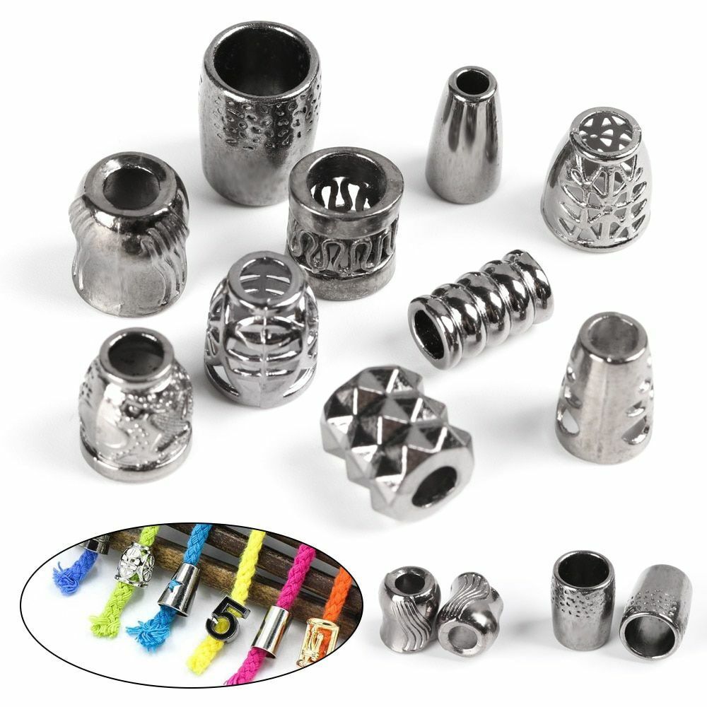 10pcs Metal Charms Buckles Paracord Beads Bracelet Survival Tool Knife Wristband